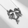 Pendant "Heart" with dragon, color black silver, 45 cm