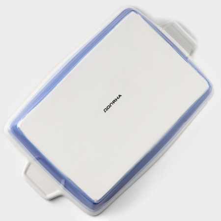 Porcelain baking form rectangular shares "Cosmos", 2100 ml, 34 × 20.5 × 5.5 cm, blue color-3