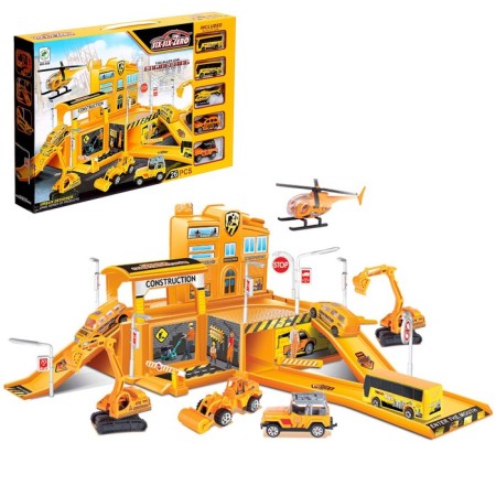 Parking "Construction of a building", 4 cars + 1 helicopter