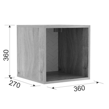 Hinged shelf 42, 360 × 270 × 360 mm, color of oak Maria-2