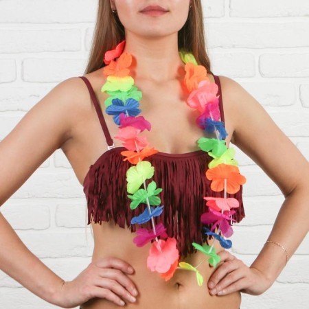 Hawaiian necklace "Multi -colored flowers"