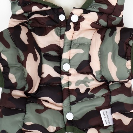 Dog Jacket "Fighter" with a hood, size XS (DS 20, OG 28 cm), camouflage-10