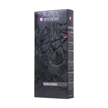 Lasso for the penis Mystim Rodeo Robin, electrical stimulation, silicone, black, 42 ​​cm-6