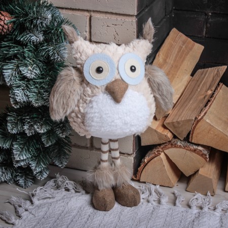 Interior doll "Owl with striped legs" 37 cm