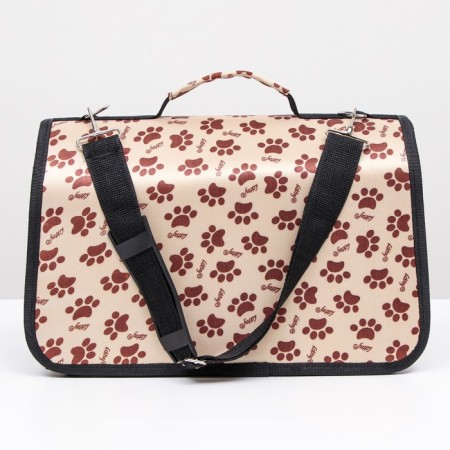 Bag - Carriage for animals "Happy" paws, beige, size S, 37.5 x 17 x 22 cm-2