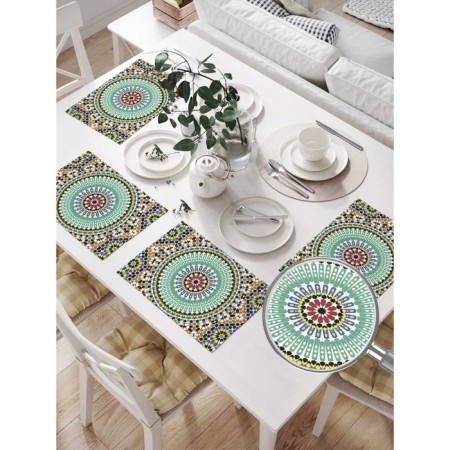 A set of napkins for setting the Tsvetno Ornament table, rectangular, size 32x46 cm, 4 pcs-1