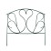 Decorative fence, 69 × 410 cm, 5 sections, with plugs, metal, green, "swan"
