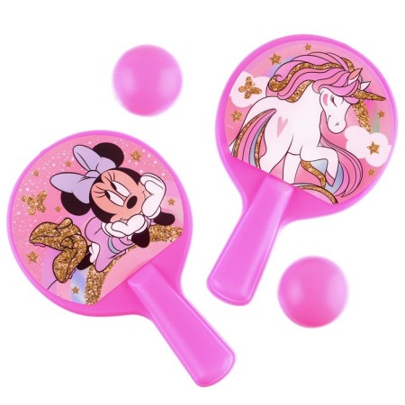 Gaming set, 8 × 12 cm rackets and two balls, Minnie Mouse, Disney
