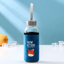 A glass bottle in the Action case, 300 ml, h = 17 cm, MIX drawing