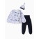 A set for a newborn (hat/blouse/slider) "whales", white/blue color, height 56 ​​cm