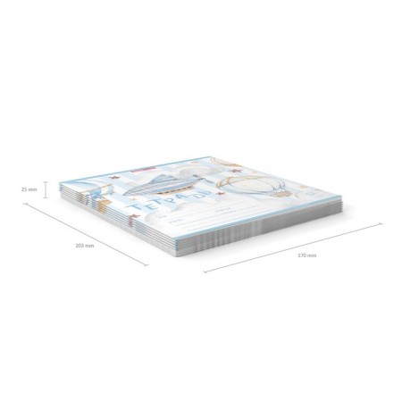 Notebook of 12 sheets in the Erichkrause cage "in the clouds", covered cardboard, an offset unit, mix (1 species in a adhesion)-11