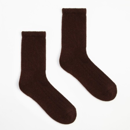 Male socks with jacket fluff, chocolate color, size 44-46