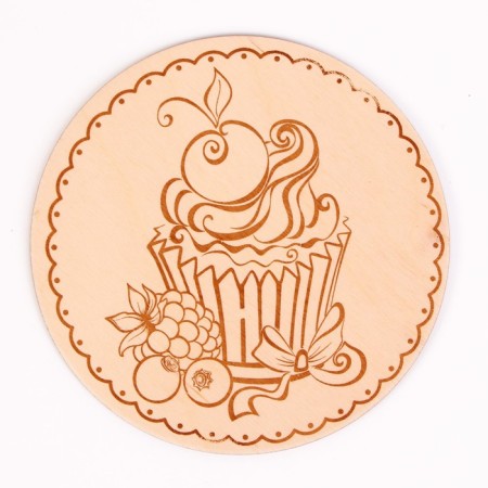 Burning board "Pies", circle 130 mm-3