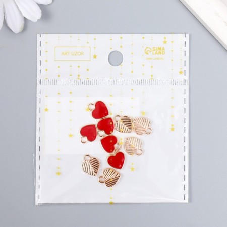 Decor for creativity Metal "Little Red Heart" enamel 0.9x1.1 cm-4