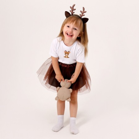 Carnival set "Olenenok": T -shirt, skirt, rim, thermonacleka, height 98–110 cm-3