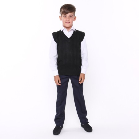 School vest for a boy, black color, height 128-134 cm-1