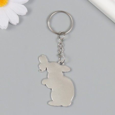 Metal keychain "Bunny with a butterfly on the nose" 5x3.4 cm-2