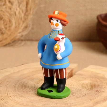 Dymkovo toy "Man with a gift", mix-10