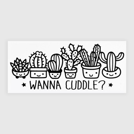 Thermalrotransfer "Wanna Cuddle", 22 × 9 cm, black color-2
