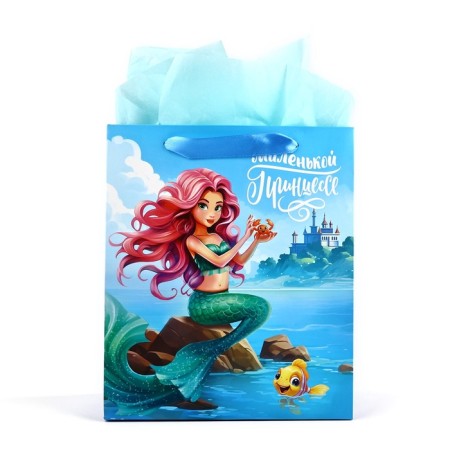 Package laminated double -sided "mermaid", with quiet and postcard, ML, 23 x 27 x 11.5-2
