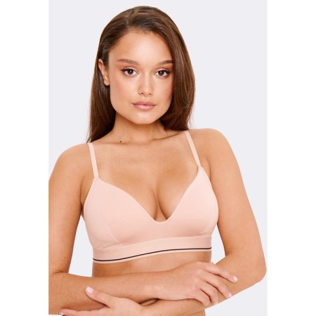 Women's bra, size 75D, beige color-2