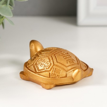 NECKE Polystone for gold "Turtle with symbols on the shell" 6.4x5.5x2.2 cm-3