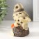 Souvenir Polystone "Owl on a branch with flowers" 8x7x11 cm
