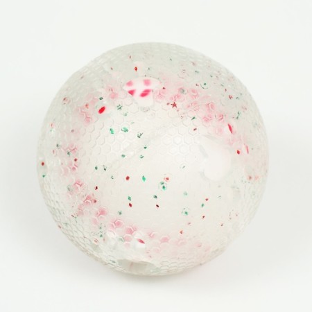Dog toy "Baseball ball 2 in 1", tpr+vinyl, 7.5 cm, transparent/white-2
