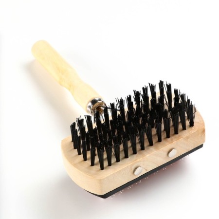 Bilateral Brush-Brush with a wooden handle, 10 x 17 cm-1