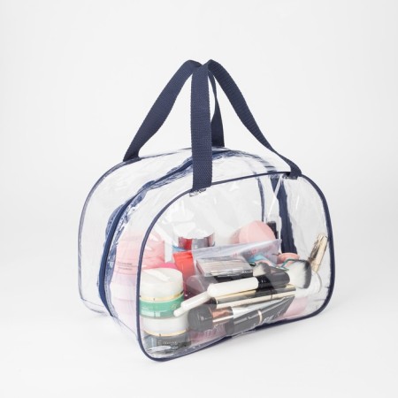 Lightning cosmetic bag, transparent/blue color-4