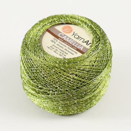Yarn "Camelia" 70% polyester, 30% lurers 190m/20g (420 green)-1