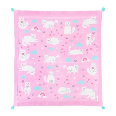 Knitted blanket "Baby I" Happy Cats, 90x90 cm-1
