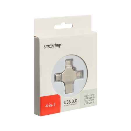 Flash drive Smartbuy Mc15 Metal QUAD, 4-In-1 OTG, 32 GB, USB3.0, Type-C, Microusb, Lightning-6
