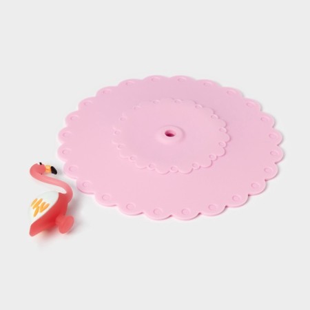 Silicon-sized lid Silicone “Flamingo”, d = 11 cm, pink color-2