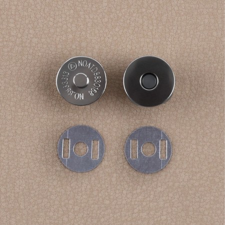 Furniture for bag No. 1, set 4 items, carbine - 2 pcs, chain, buttons, metal, silver-3