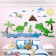 Interior stickers "dinosaurs", children's decor on the wall, panel 140 x 82 cm