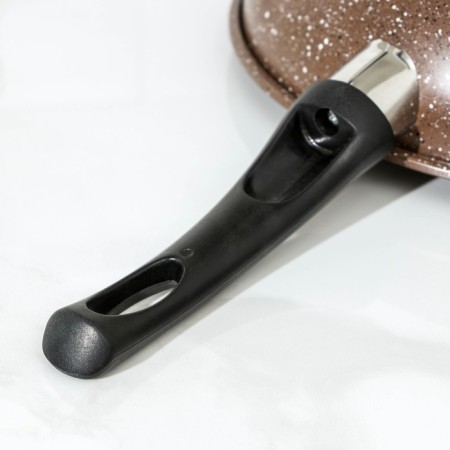 Rock pan, d = 29 cm, plastic handle, anti -stick coating, brown color-4