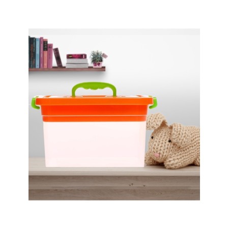 Container for storage with a lid and liner 6.5 l, color orange-4