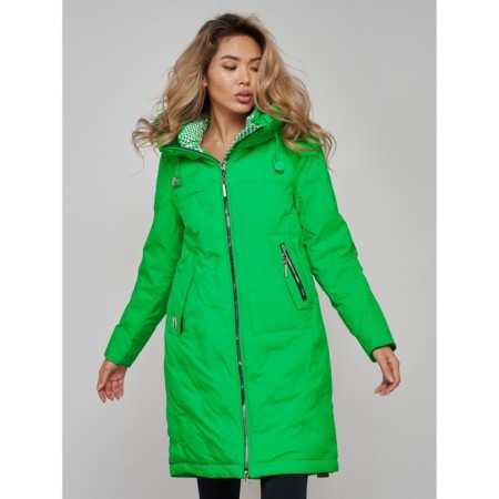 Coat insulated winter female, size 42, green color-12