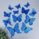 Magnet Plastic "Butterflies Double Wings - Shine" Blue Set 12 pcs