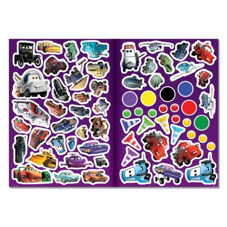 Set “Learn colors and solve problems”: 2 books-rallys + reusable stickers + 2 markers, cars-4