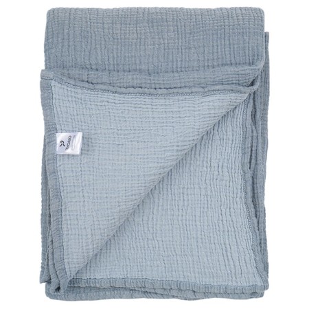 Bilateral veil of muslin jeans-blue color Essential, size 180x250 cm-5