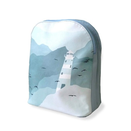 Backpack, 2 lightning departments, the color of the blue "lighthouse"
