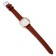 Women's watch, 2.6 x 2.6 cm, gold, brown strap