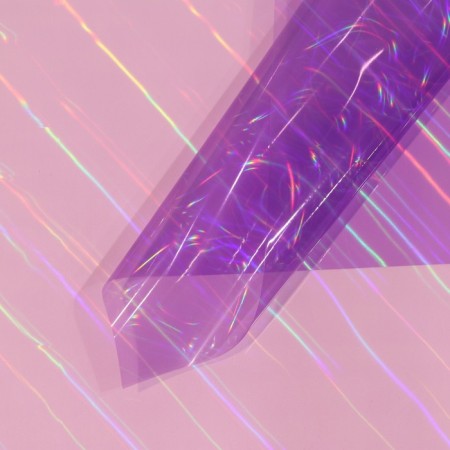 Film for decor and floristry, lilac, plain, bilateral, transparent, universal, without drawing, sheet 1pcs, 58 x 58 cm
