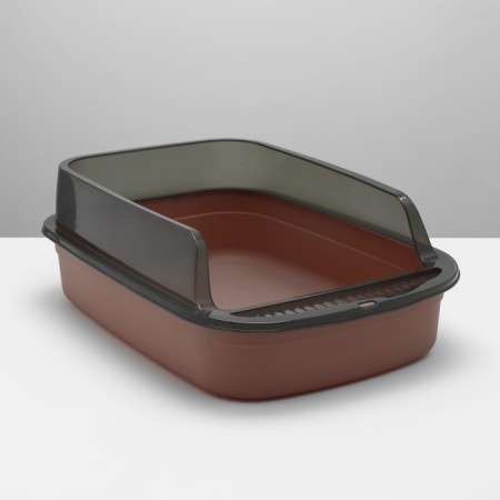 Toilet with transparent sides with a scoop and filter, 50 x 34 x 18 cm, brown-4