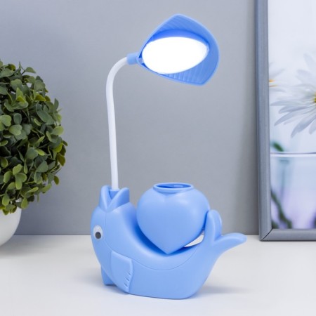 Dolphin table lamp LED 3W USB AKB Blue 14.5x5x28 cm Risalux-1