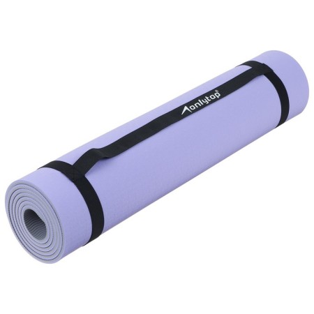 Fitness and yoga mat, 183x61x0.6 cm, gray/purple color-17