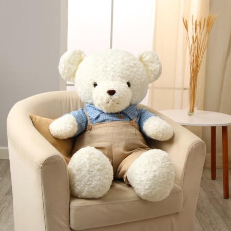 Soft toy "Bear", in a blue shirt, 100 cm