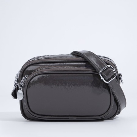 Bag Cross-Bodi with a zipper, gray color